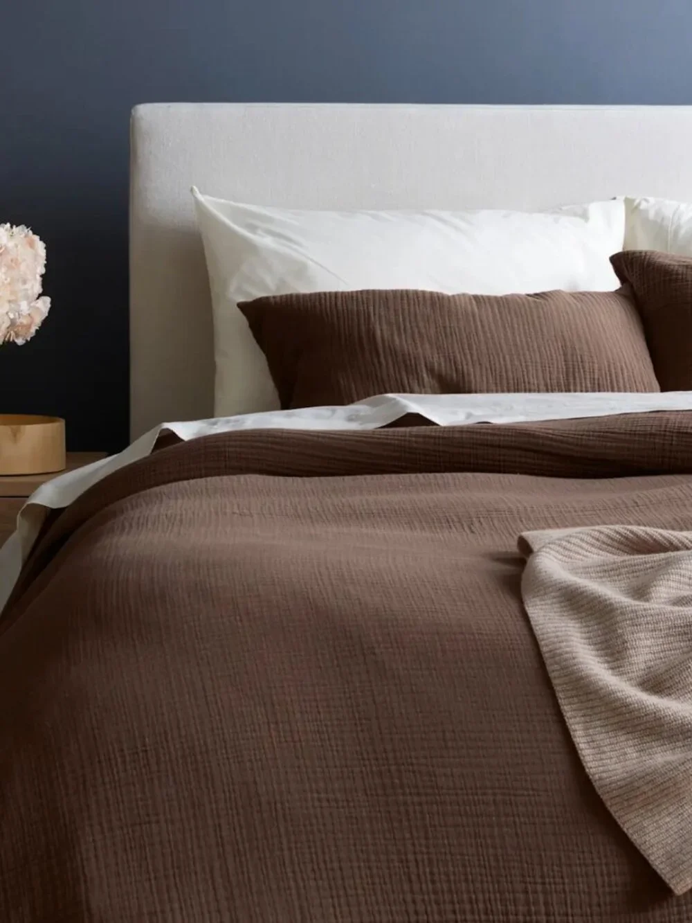 QUINCE Organic Cotton Airy Gauze Duvet Cover King Chocolate